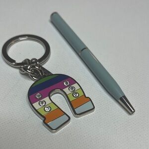 Coach Legacy Horseshoe Keychain with Coach Pen